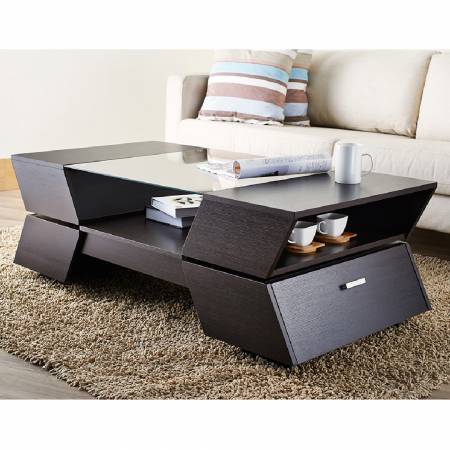 The side 4 storage spaces increase the coffee table hidden space.